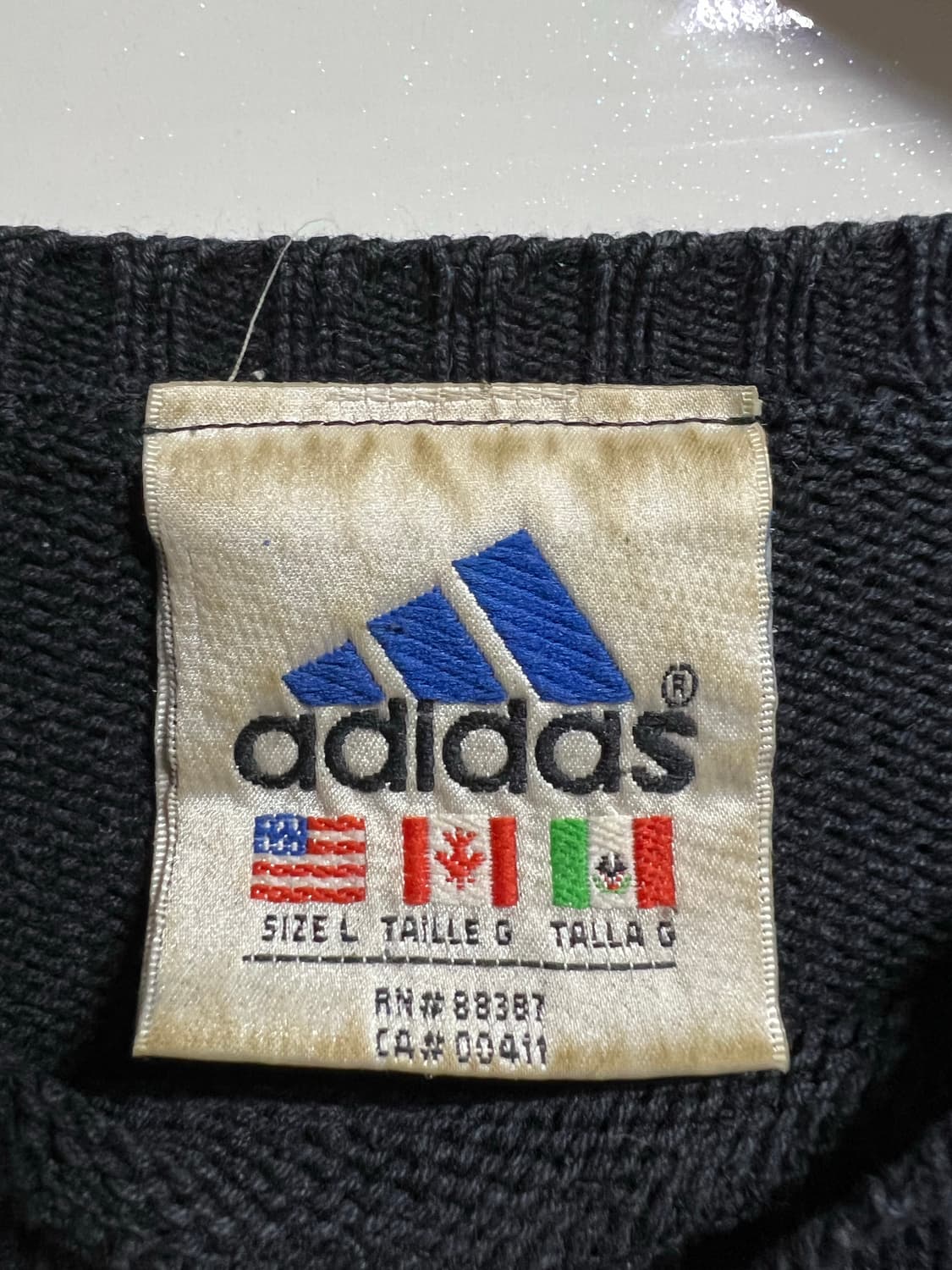 빈티지 90s 아디다스 삼선 니트 상품이미지3