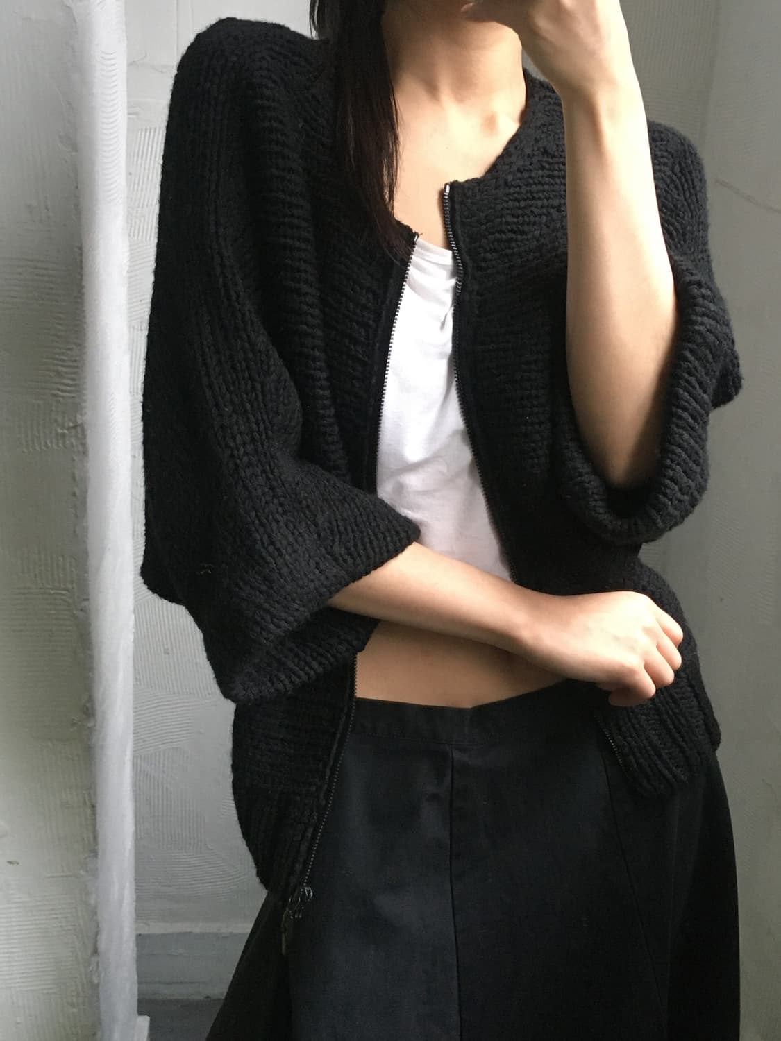 Armani Exchange 아르마니 익스체인지 블랙 니트 집업 상품이미지2