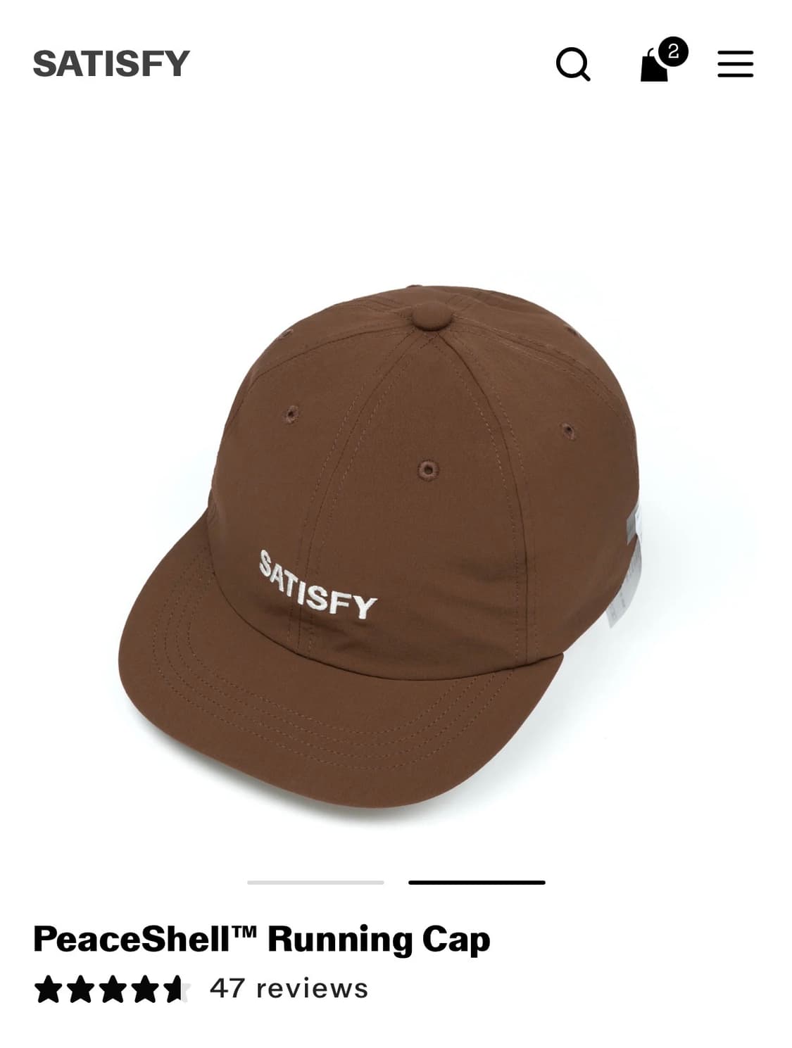 새티스파이 satisfy 피스쉘  러닝 캡 브라운 (새상품)  상품이미지2