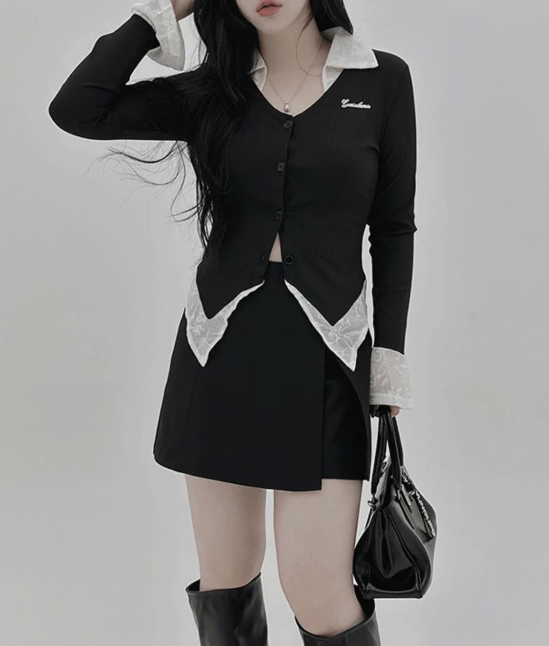 [새상품] 레이어드 브이넥 셔츠 상품이미지2