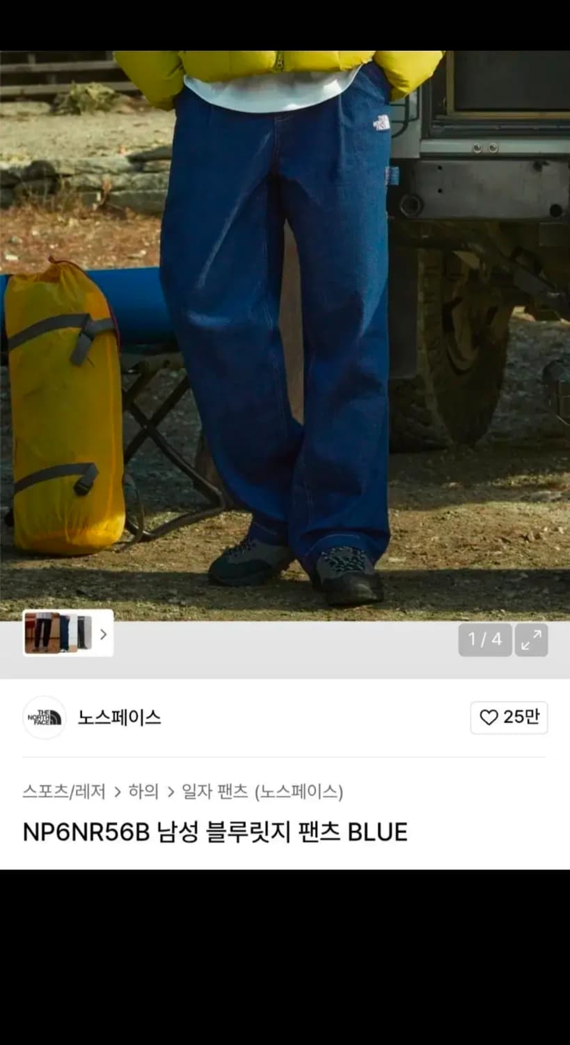 노스페이스 블루릿지 팬츠 데님 80 블루 상품이미지1
