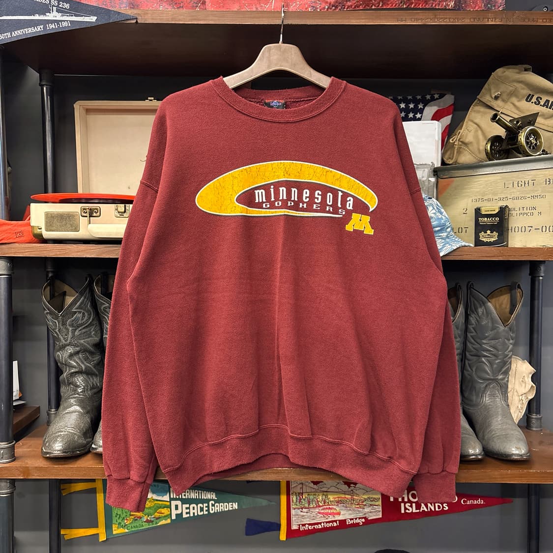 90s 미네소타 골든 구퍼스 칼리지팀 서포터즈 스웻셔츠 N1241 상품이미지1