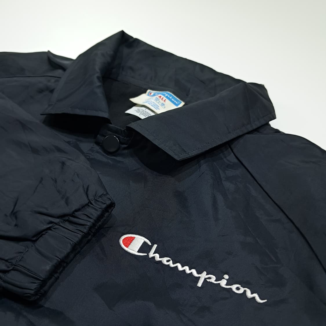 CK065 FREE 챔피온 빅로고 스트링 블랙 크롭 바람막이 코치 자켓 상품이미지5