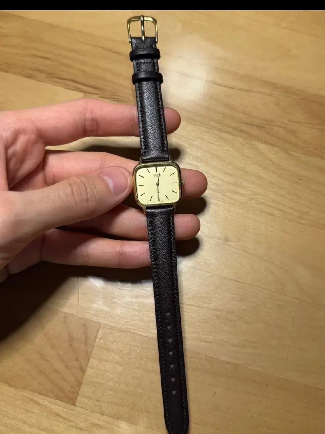 90년대 세이코 금장 사각 쿼츠 상품이미지4