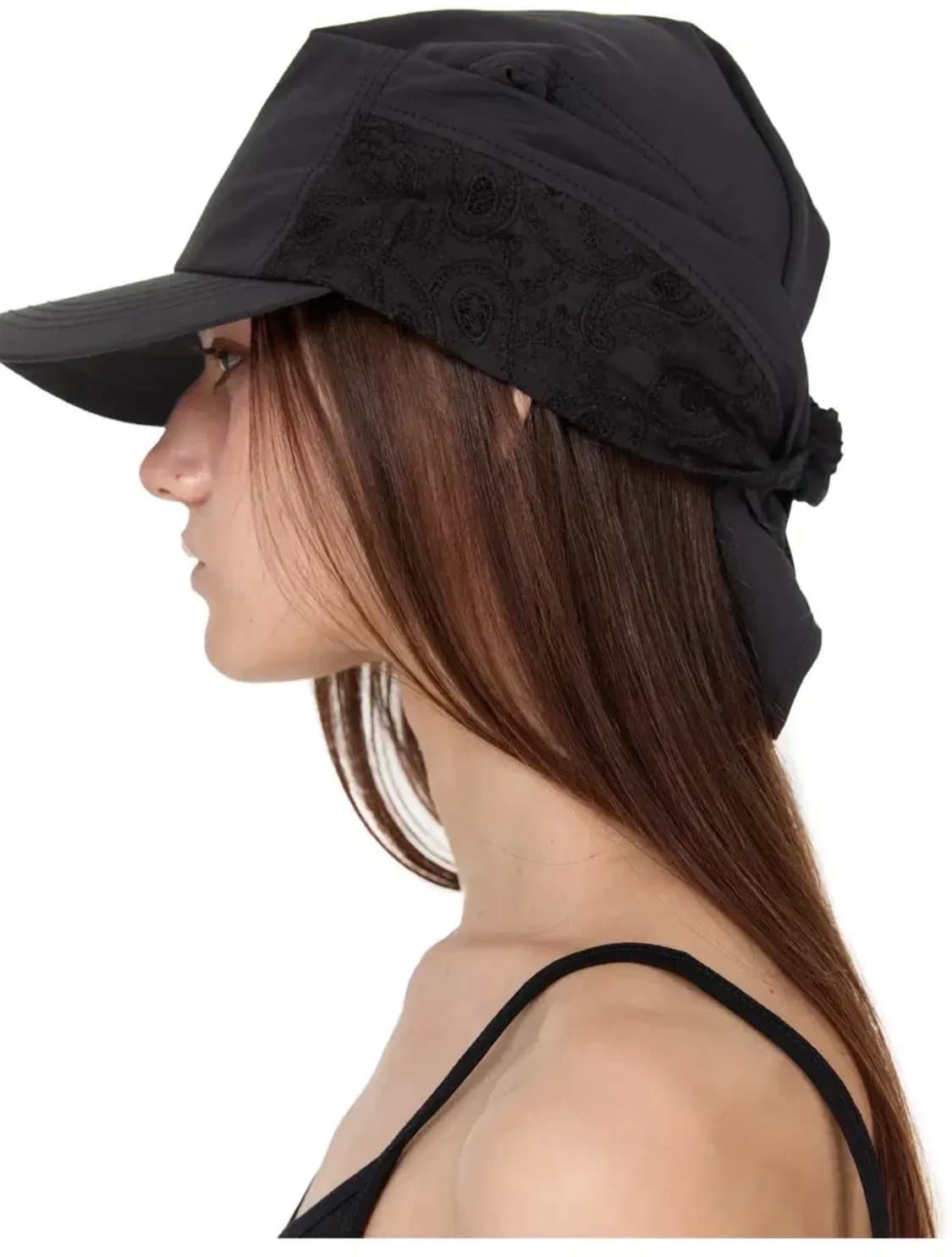 썬번프로젝트 펀칭 스카프 캡 블랙 상품이미지2