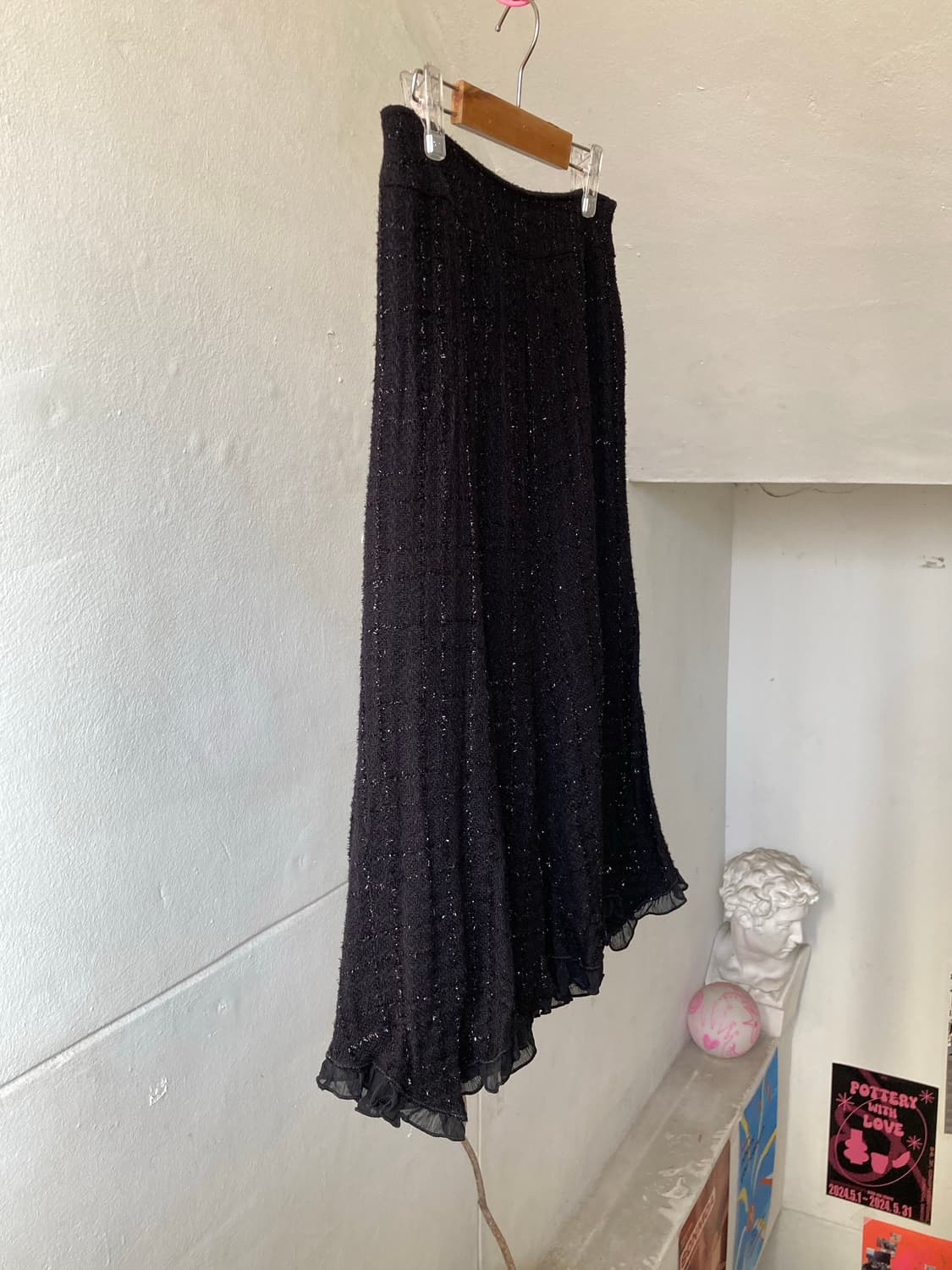 블랙 플레어 미디 스커트 상품이미지5