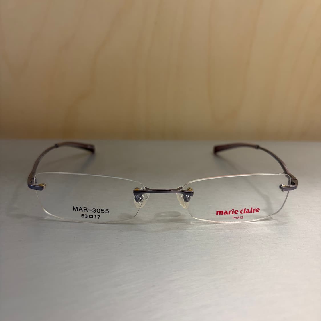 마리끌레르 MAR-3055 퍼플 브라운 초경량 무테 안경 상품이미지1