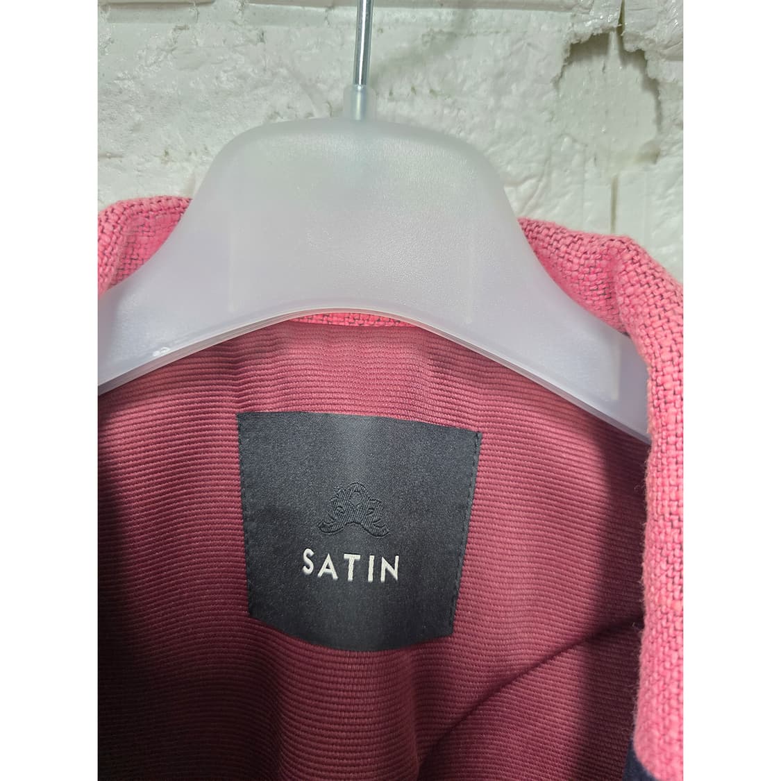 택포) 샤틴 SATIN 핑크 트위드 자켓 M 상품이미지2