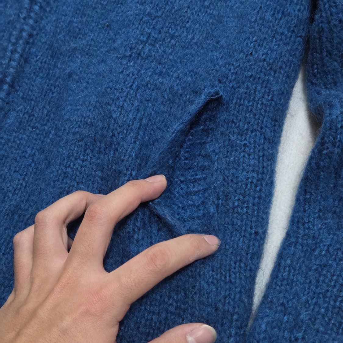 빈티지 블루 니트 집업 상품이미지4