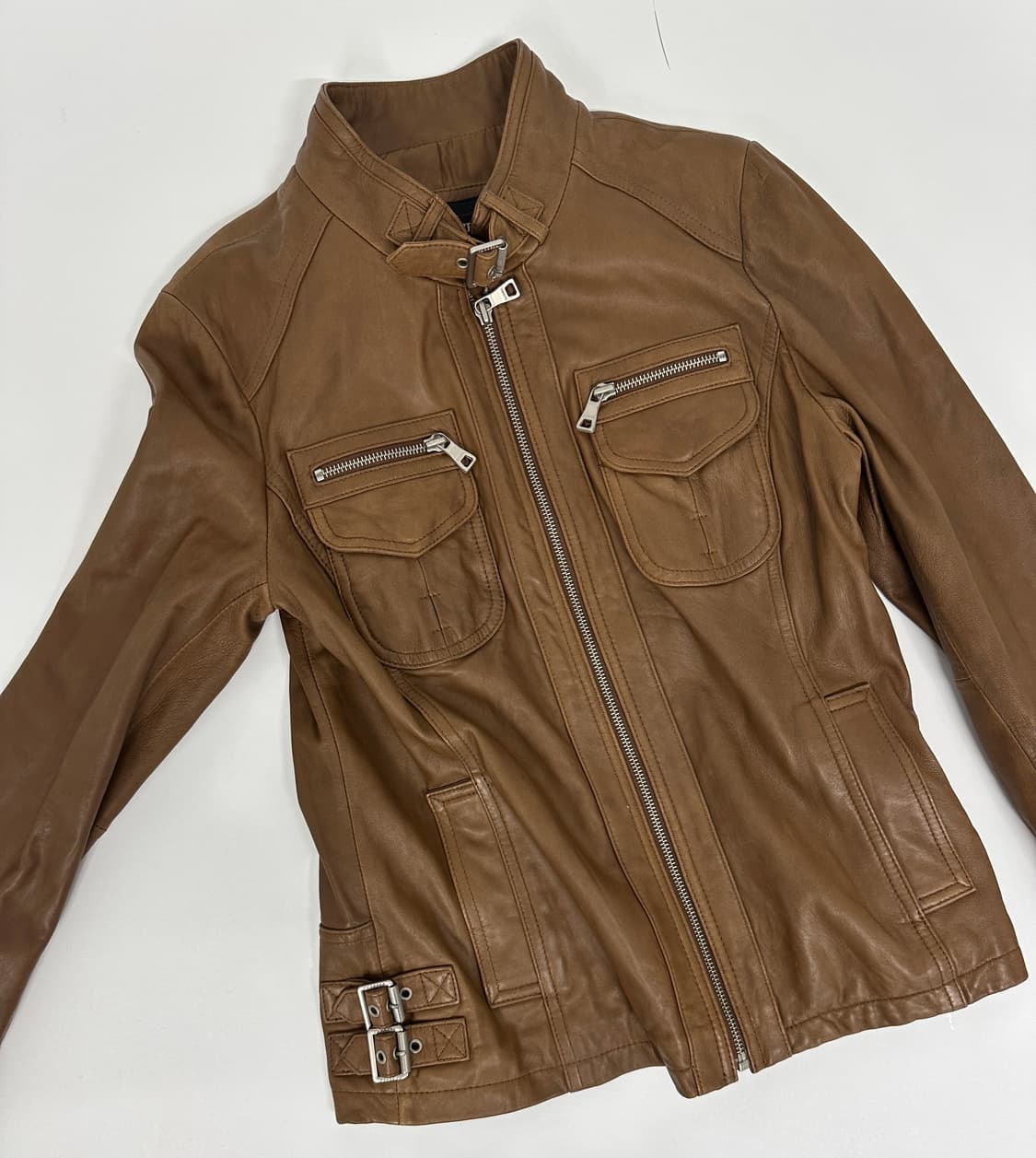 이태리 양가죽 버클지퍼 자켓  상품이미지1