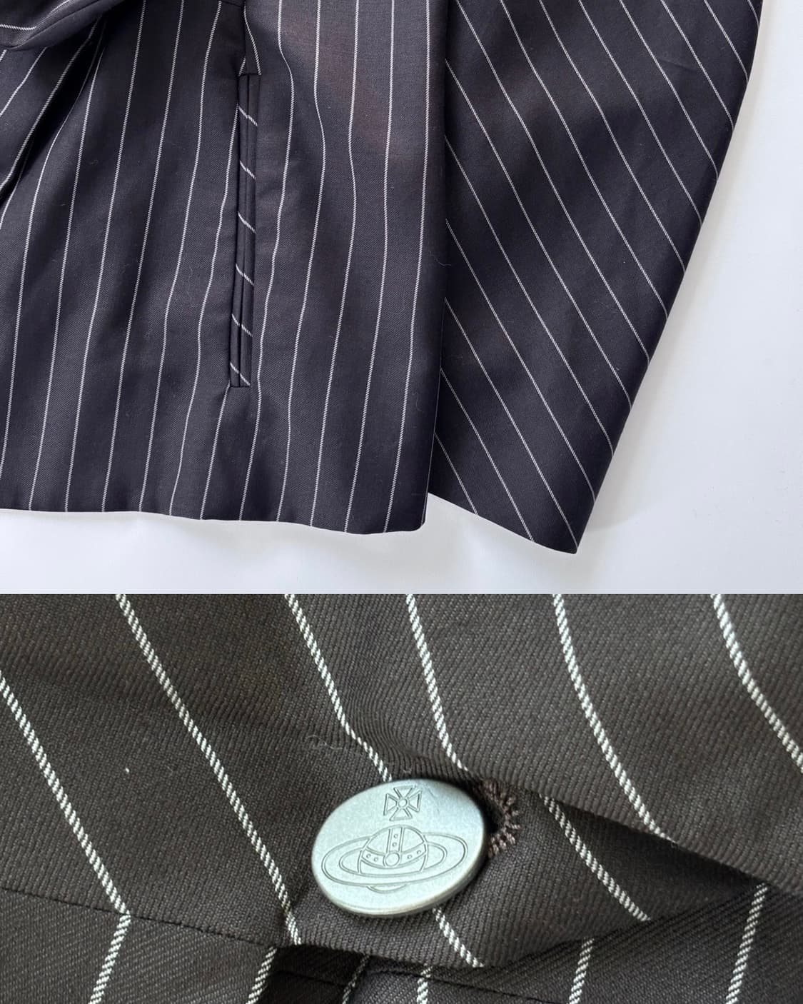 비비안웨스트우드 브라운 스트라이프 프릴 블레이저  상품이미지8