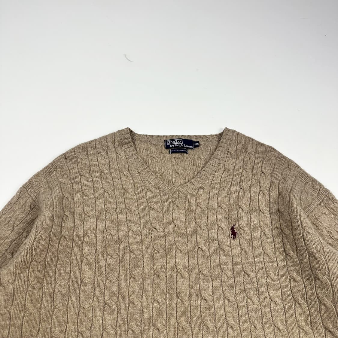 폴로 랄프로렌 포니 브이넥 케이블 니트 (실측 L) 상품이미지1