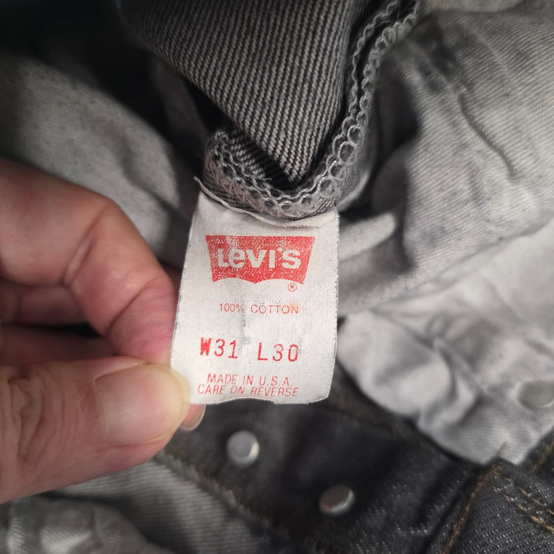 [W31L30]90s 리바이스 USA 501 블랙 데님팬츠 상품이미지4