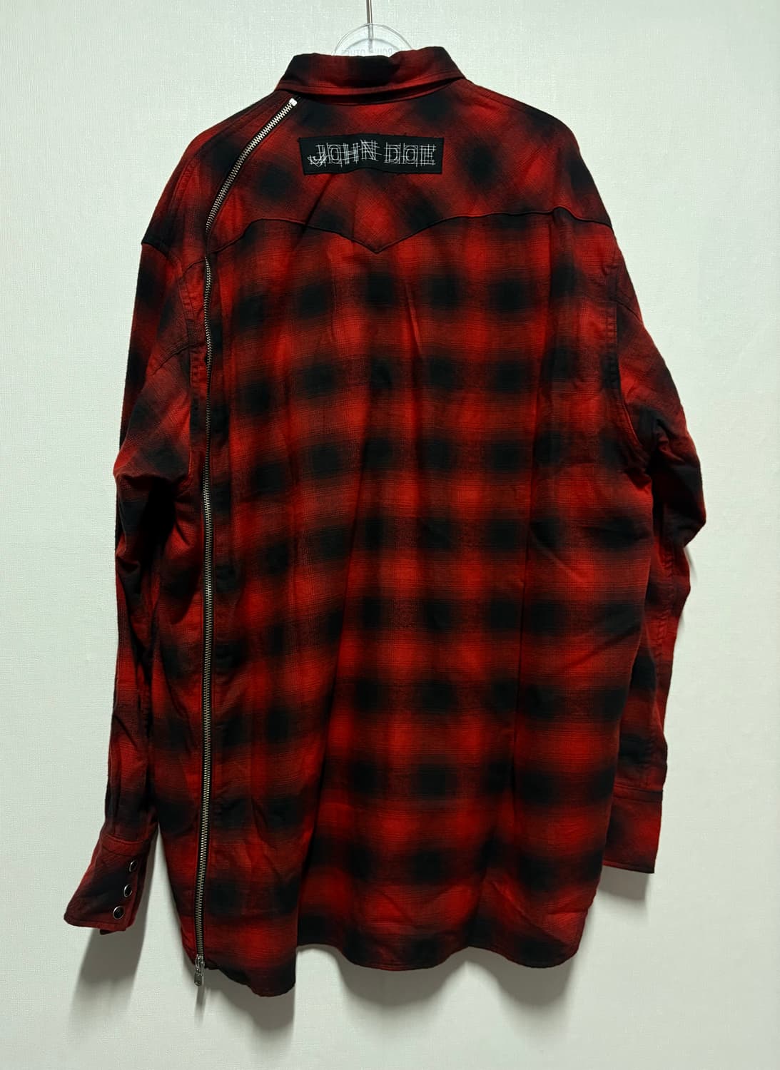 [46] 솔로이스트 오버사이즈 본디지 백지퍼 웨스턴 셔츠 레드 상품이미지2