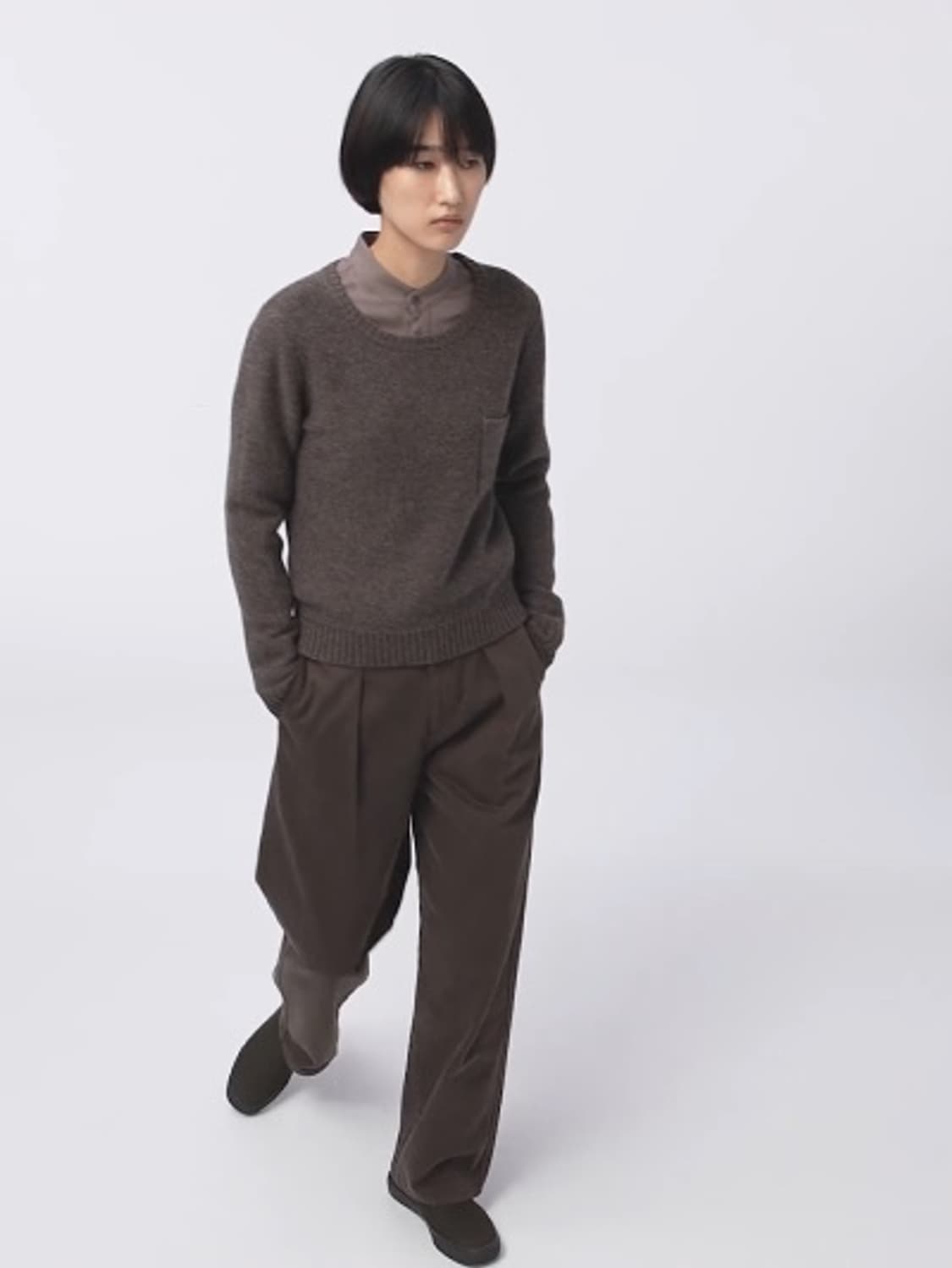 Uniqlo 유니클로 U라인 데님 턱 팬츠 24 브라운 상품이미지1