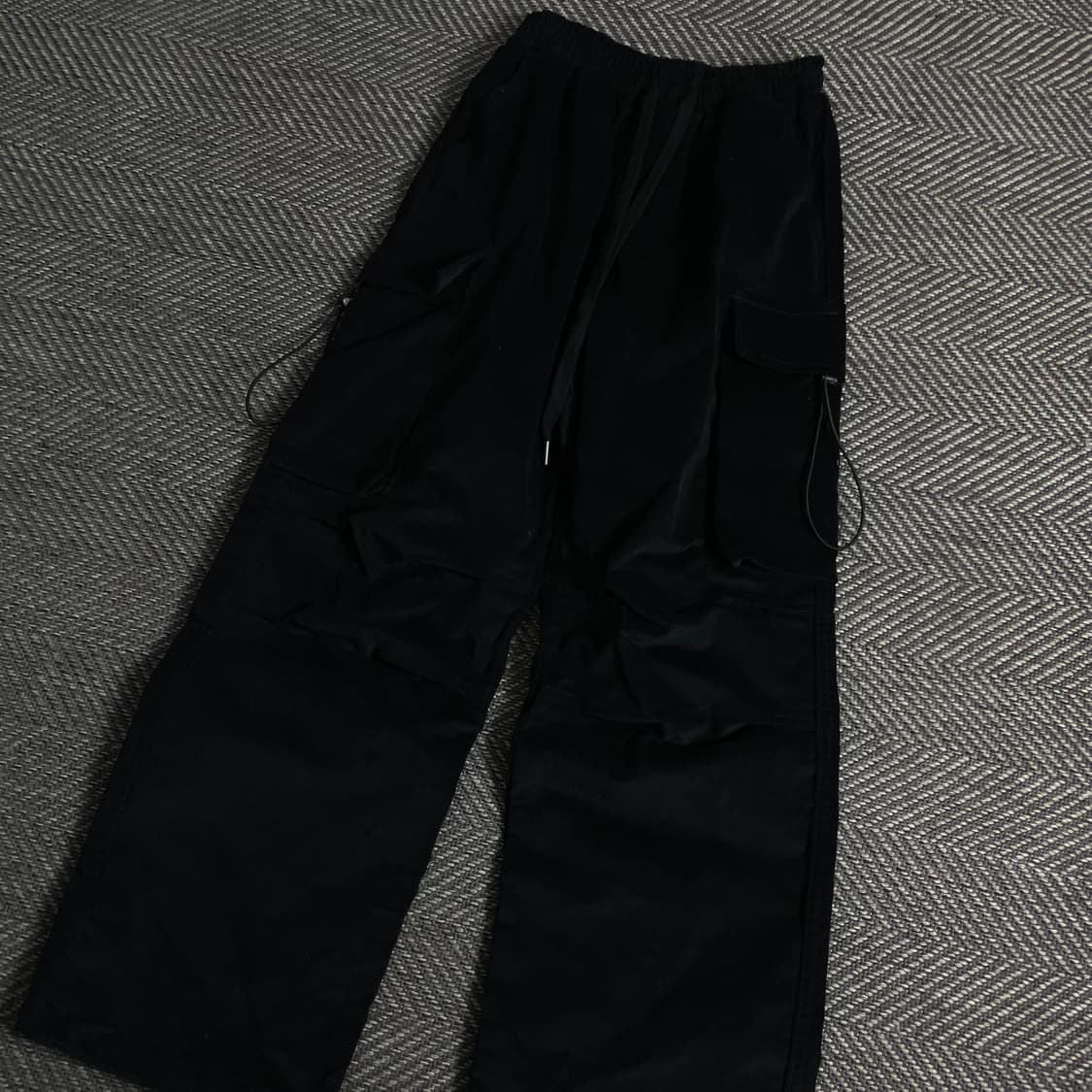 빈티지 코듀로이 블랙 스트링 카고 퍼티그 팬츠y 3702 상품이미지1