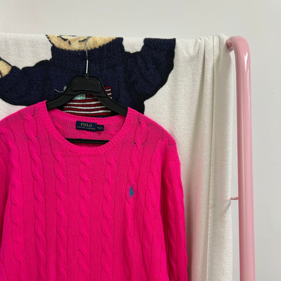 폴로 형광 핑크 니트[415] 상품이미지3