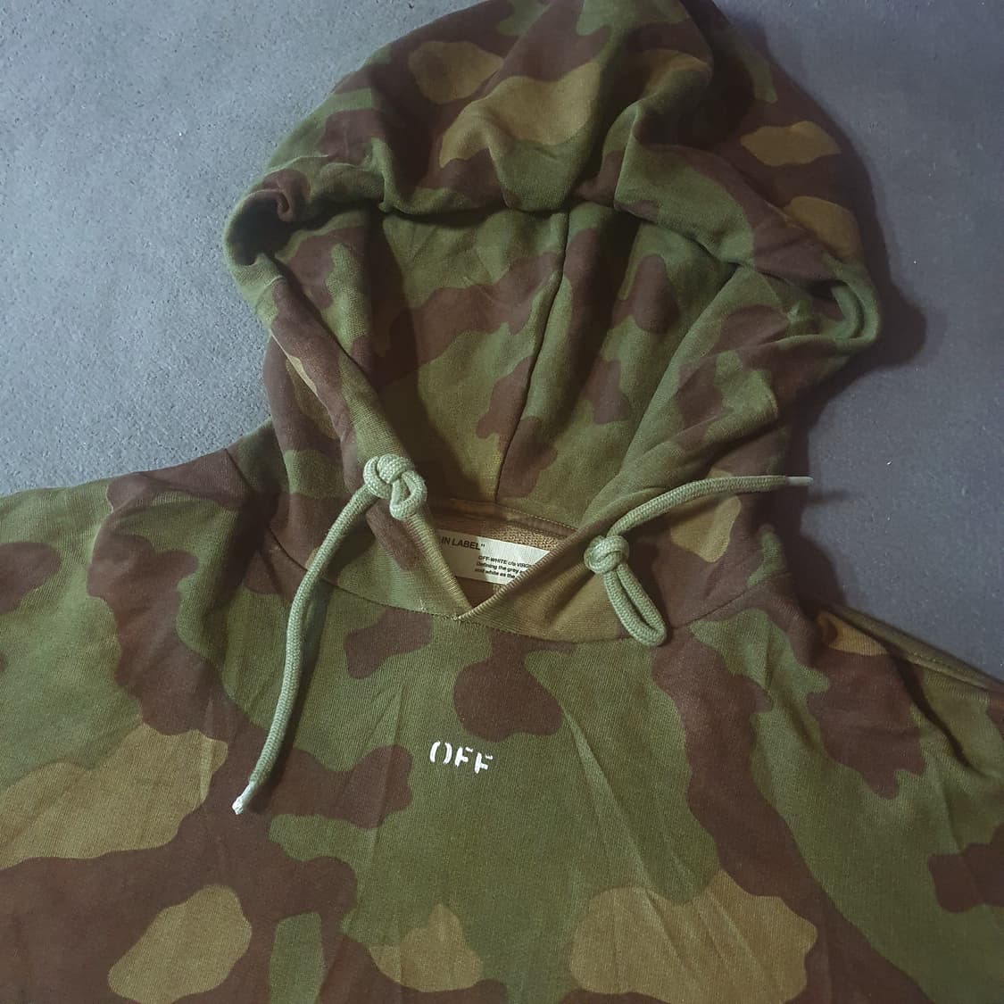오프화이트 오버사이즈 카모 후드티 L 상품이미지6