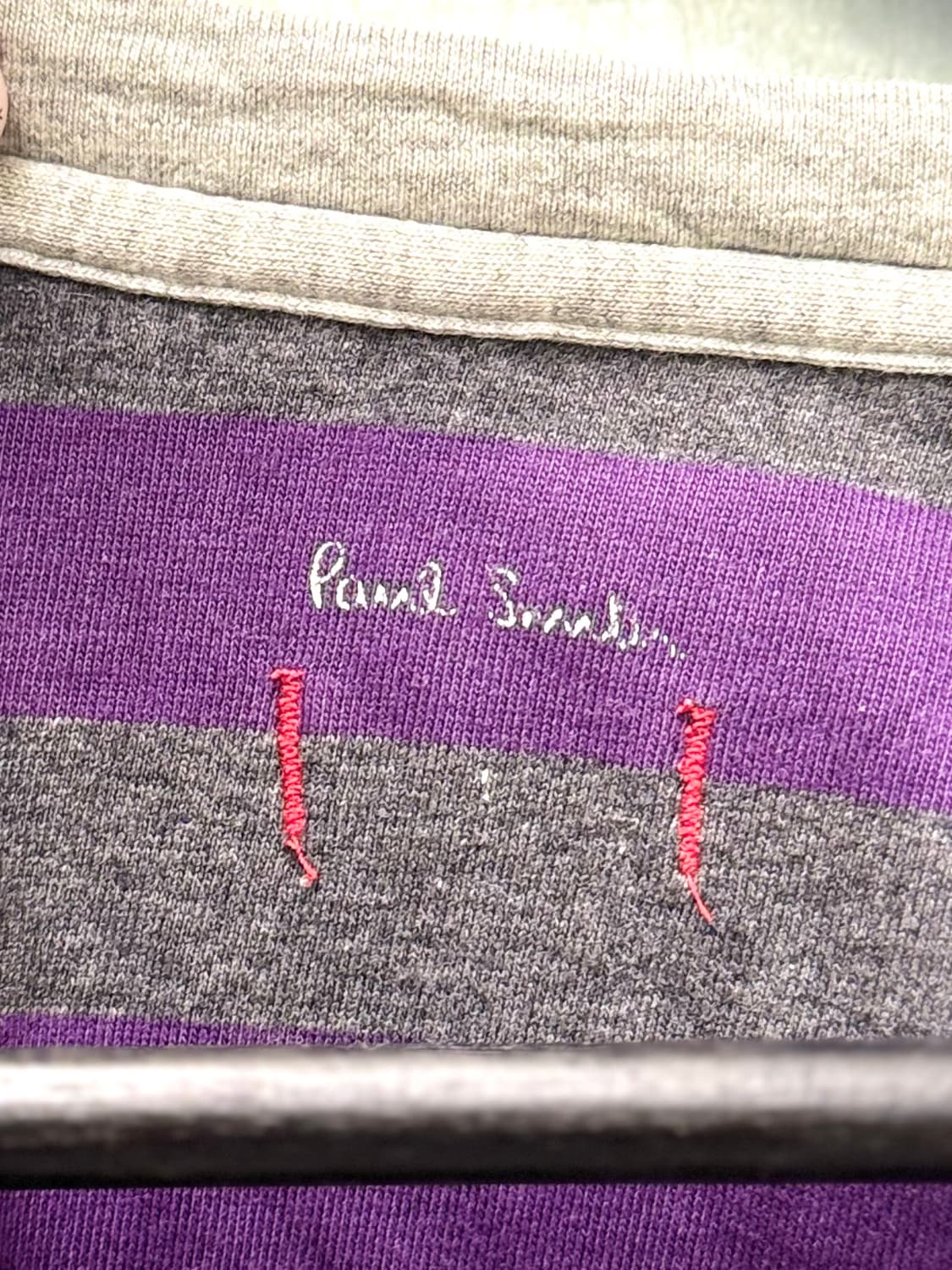 Paul Smith 폴스미스 퍼플 스트라이프 패턴 헨리넥 롱슬리브 티셔츠 상품이미지8