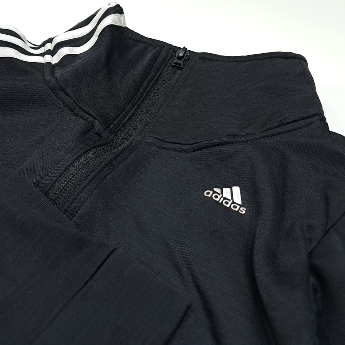 CL818 FREE 아디다스 기모 비대칭 블랙 크롭 집업 자켓 상품이미지4