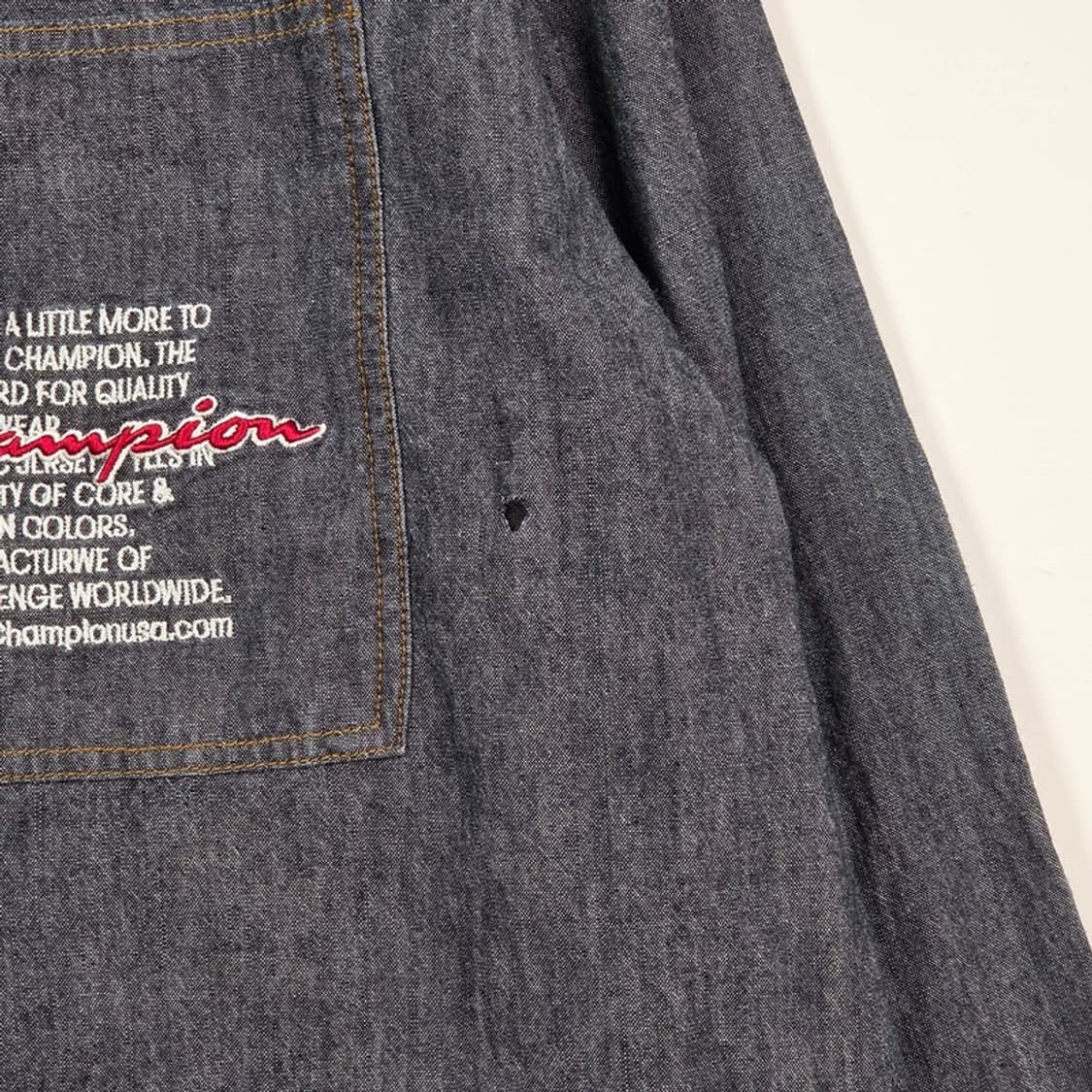 챔피온 U.S.A 어센틱 라인 빈티지 데님 셔츠 XL 상품이미지5