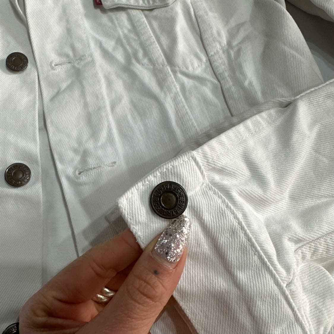 리바이스 화이트 데님 트러커 자켓M 상품이미지5