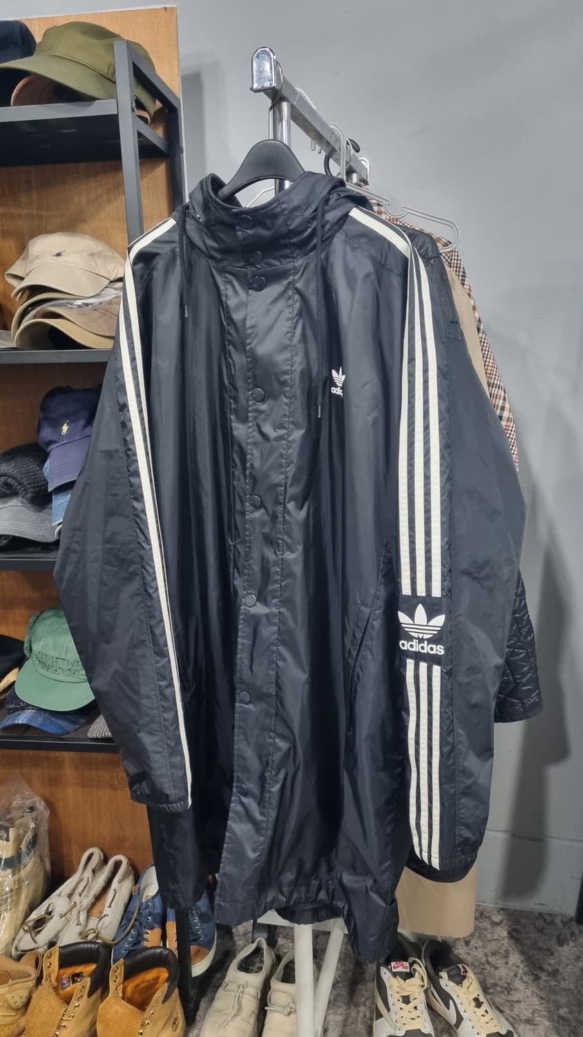 ((ADIDAS))아디다스 불꽃마크 삼선 바람막이 롱점퍼 3xL 상품이미지1