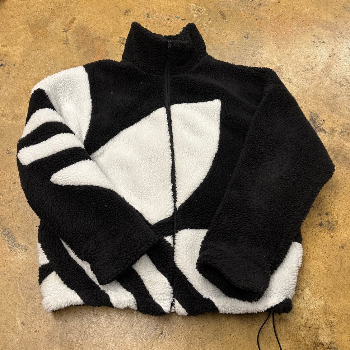 [정품/S] 아디다스 빅 로고 플리스 집업 블랙 b19 상품이미지2