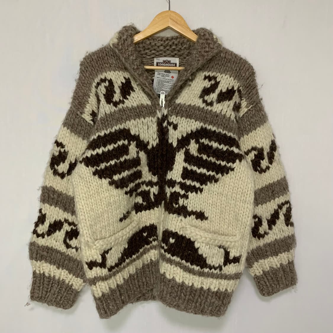 코위찬 코위챤 빈티지 패턴 니트 스웨터 집업 가디건 남녀공용 캐나타빈티지 상품이미지2
