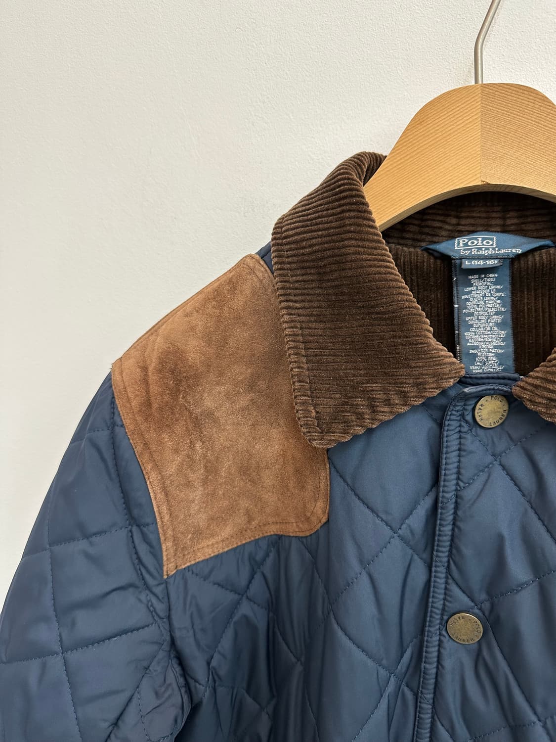 폴로 랄프로렌 캠튼 퀼팅 헌팅 자켓 코듀로이 스웨이드 타탄 체크 네이비 상품이미지4