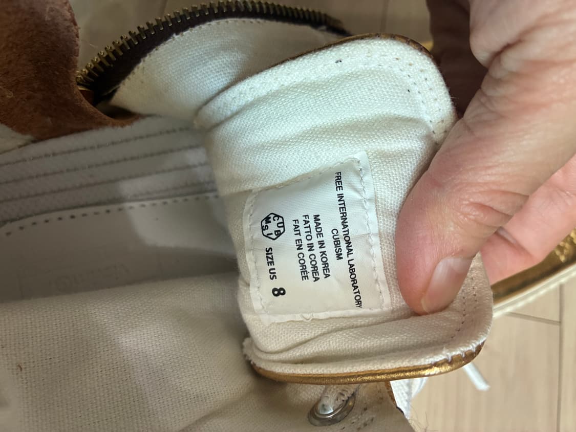 새제품) 비즈빔 × 소프넷 키퍼 하이 골드 메탈릭 레더 US8 (265) 상품이미지7