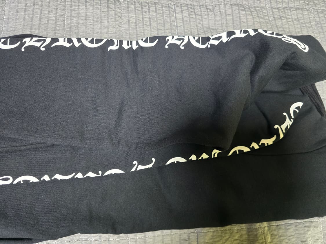 [L] 크롬하츠 스크롤로고 플리스 후드집업 블랙 L 상품이미지2