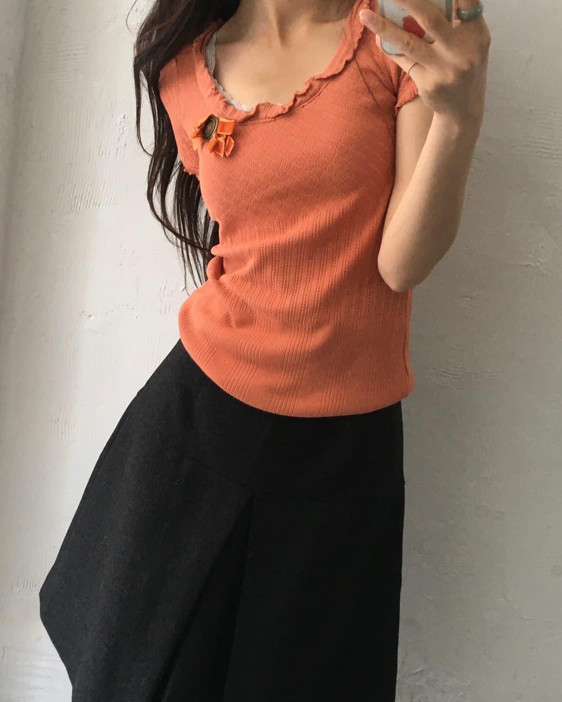 Dolce & Gabbana 돌체앤가바나 코랄 프릴 펀칭 티셔츠 상품이미지4
