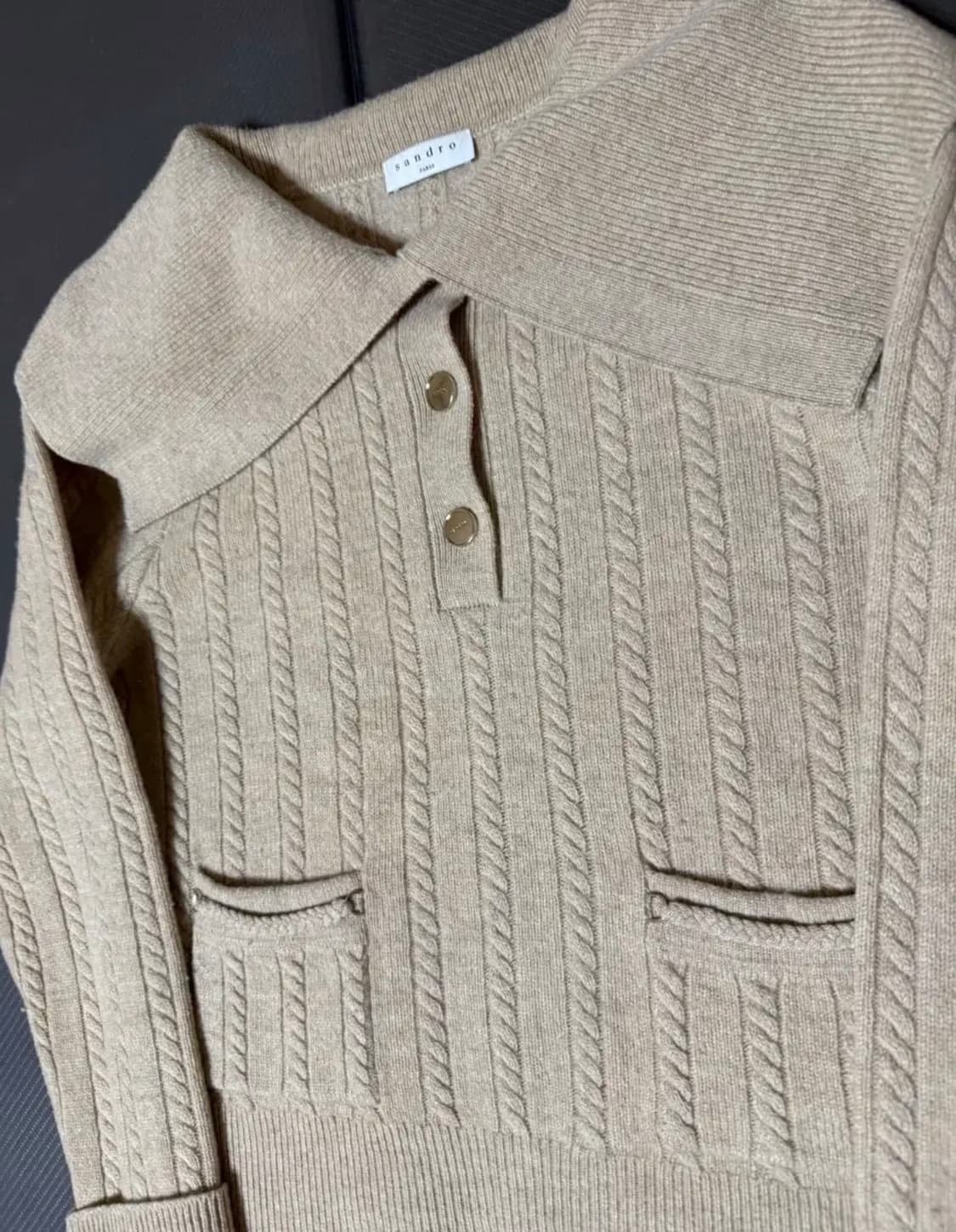 산드로 케이블 니트 카라 스웨터 상품이미지8