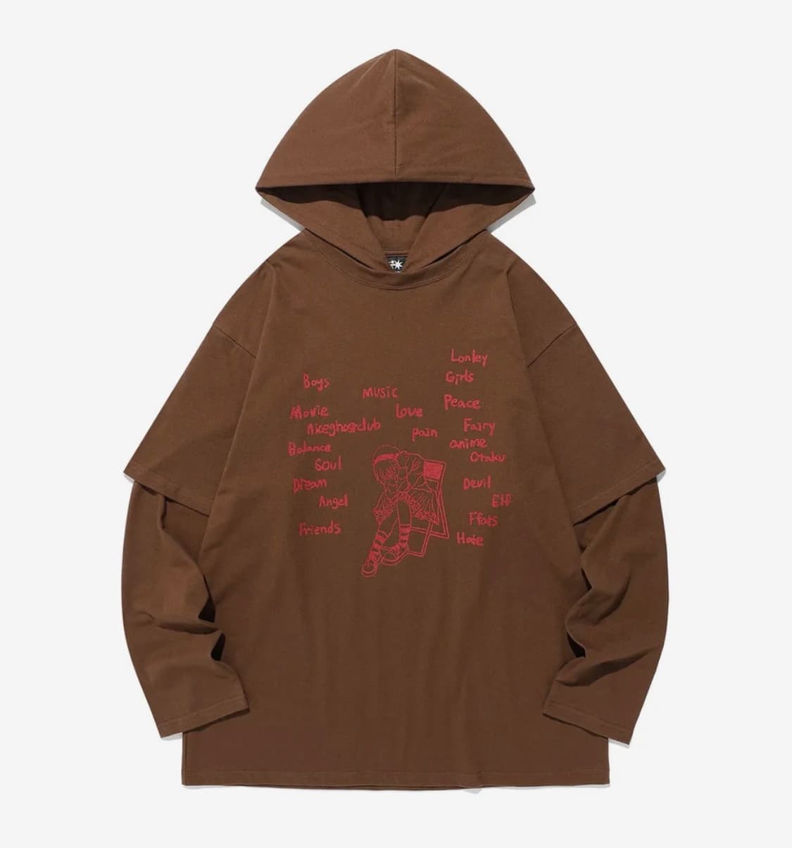 나이스고스트클럽 후드티 L THINK LAYERED L/S HOODIE_ 상품이미지1