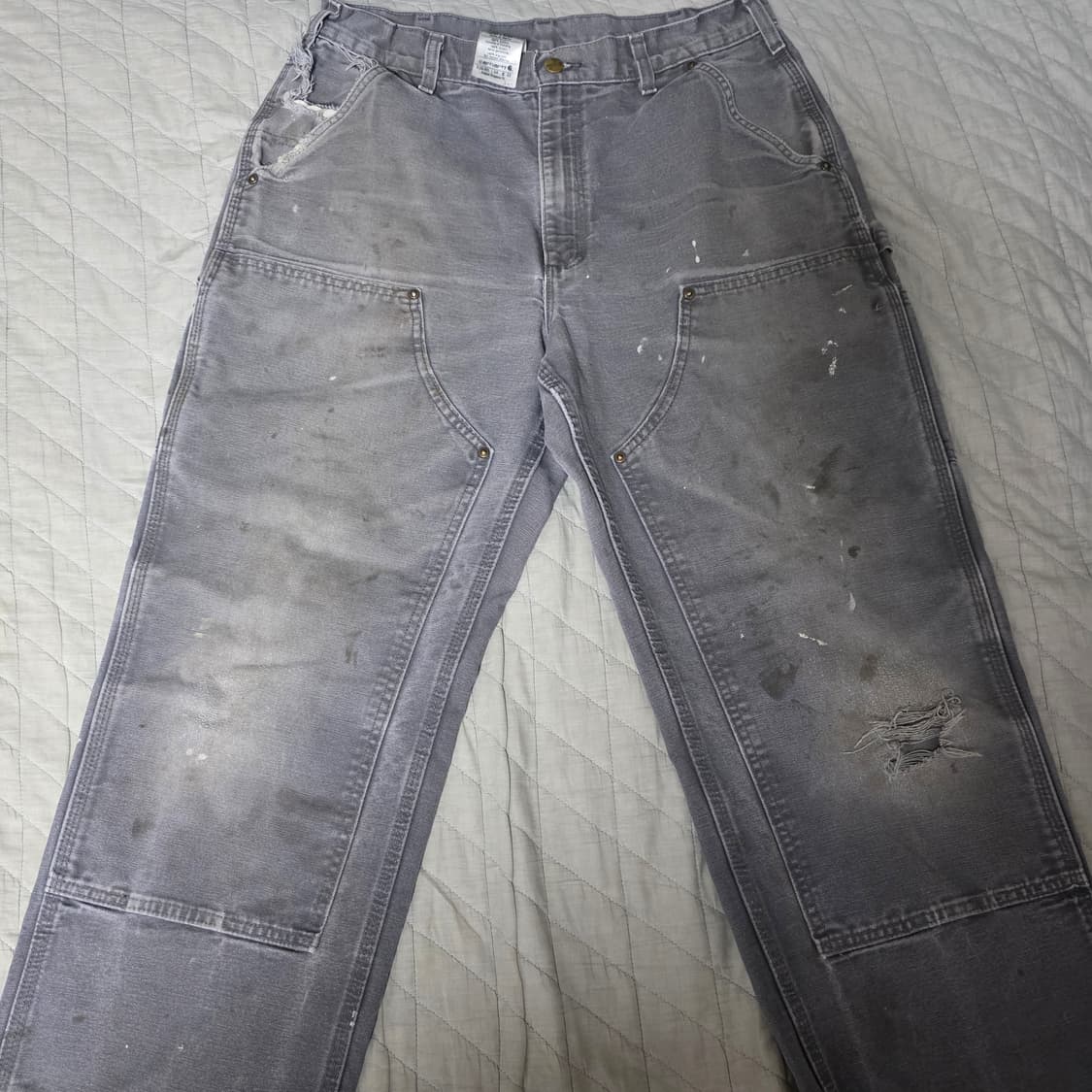 [34X32] 빈티지 칼하트 더블니 B136 GVL 트래쉬드 팬츠 G-2 상품이미지1