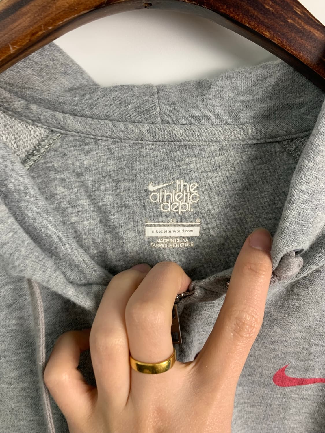 나이키 스우시 백로고 그레이 후드집업 상품이미지8