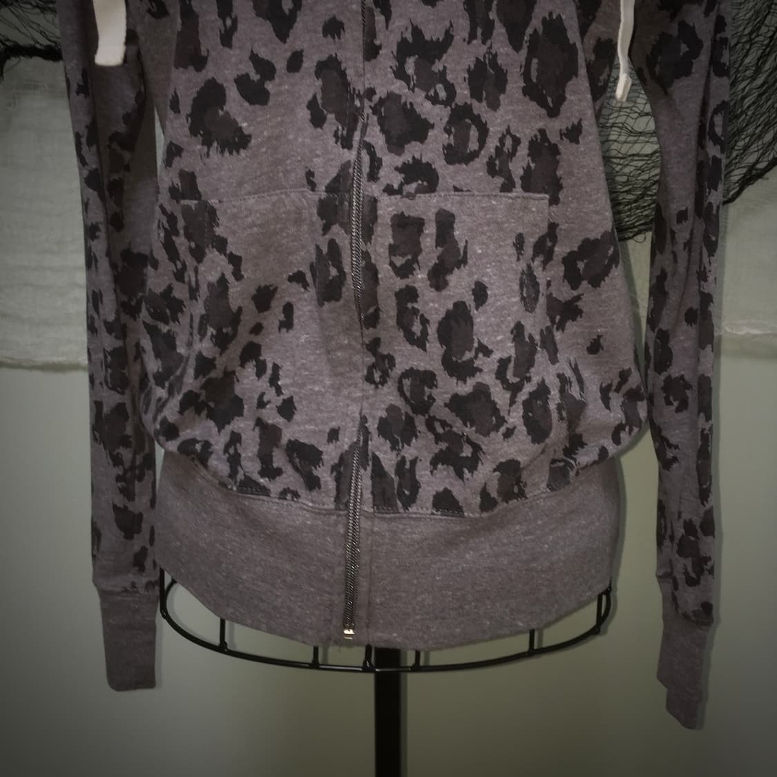 Vtg Nike gray leopard slim hood zip-up 상품이미지4