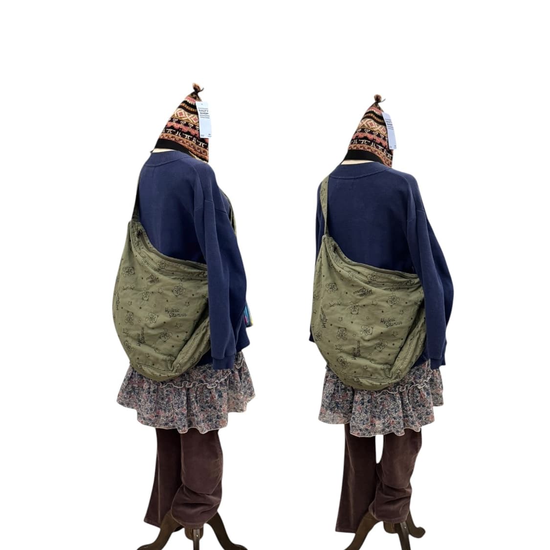 히스테릭글래머 퍽베어 숄더백 카키 상품이미지9