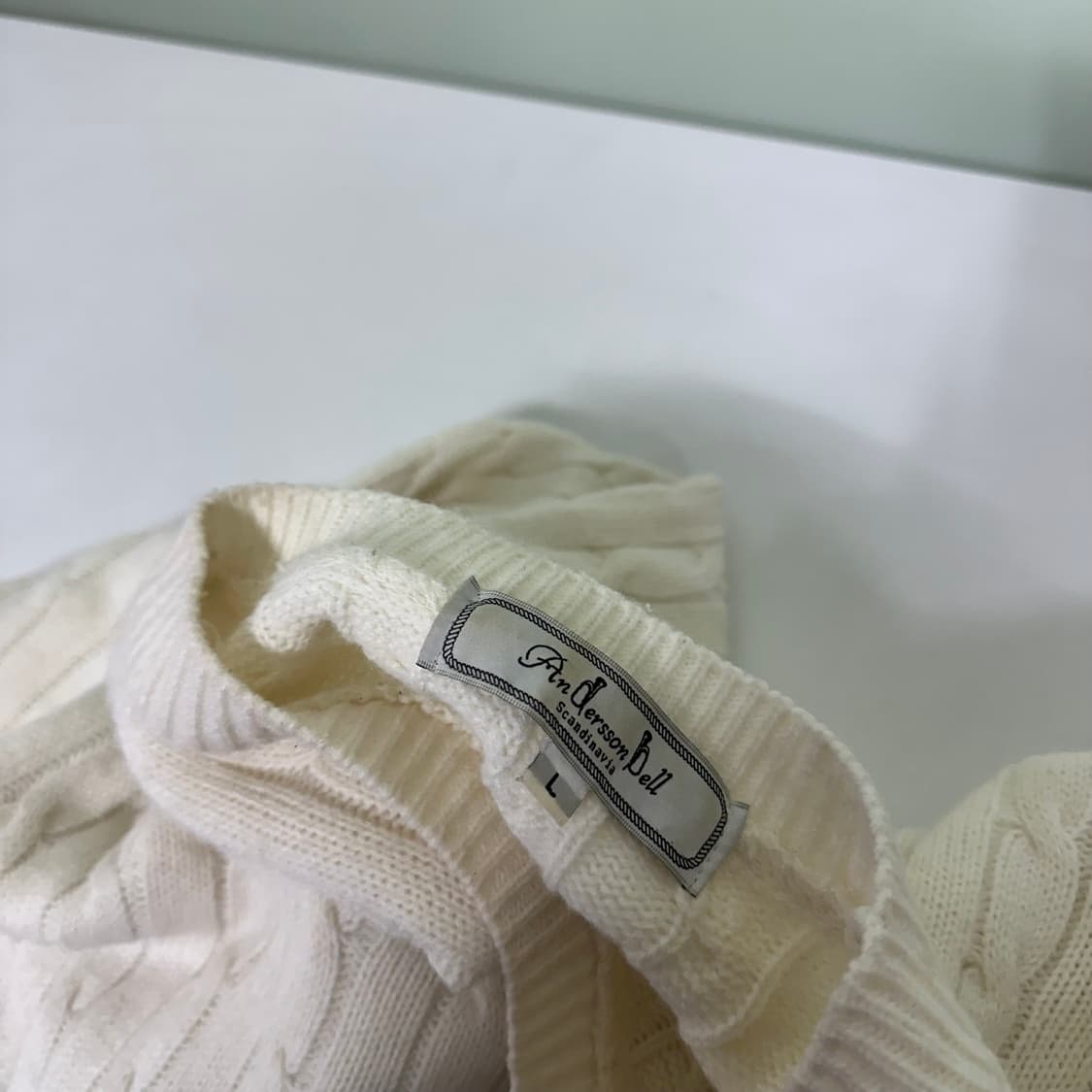 L 95 앤더슨벨 크림 꽈배기니트 상품이미지2