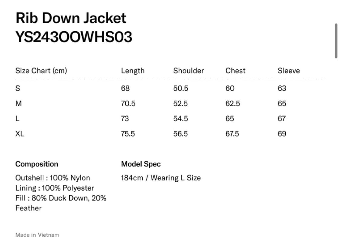 예스아이씨 립다운 자켓 패딩 블랙 M (100) 상품이미지2