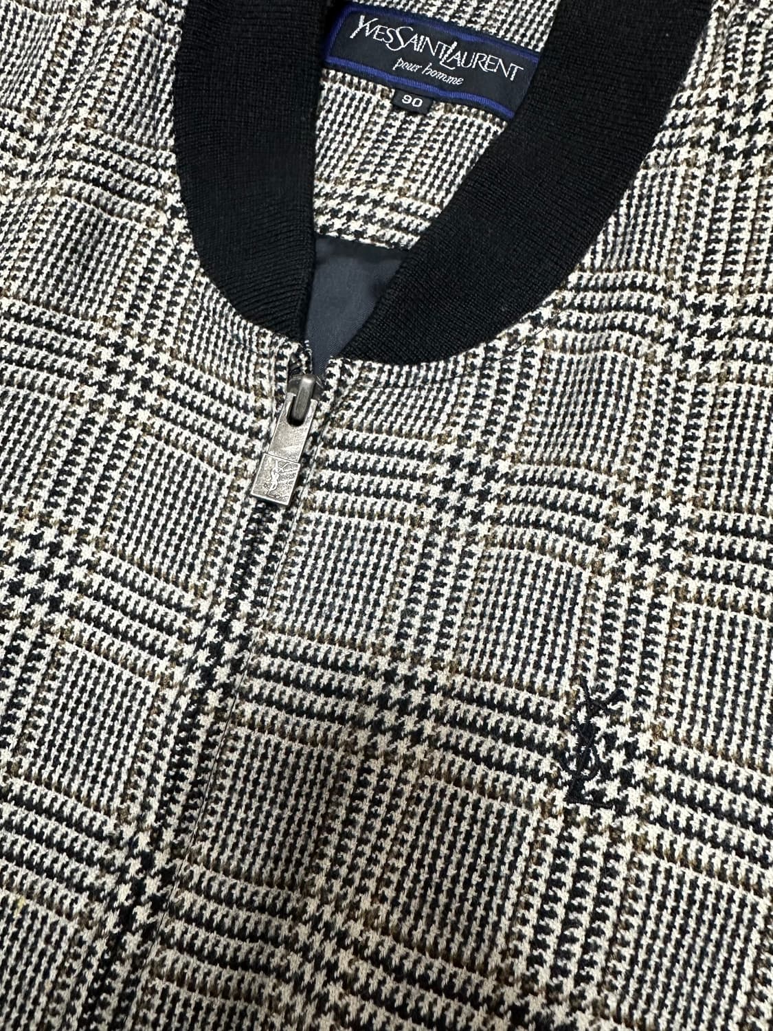 YSL 입생로랑 글렌 체크 블루종 자켓 상품이미지3