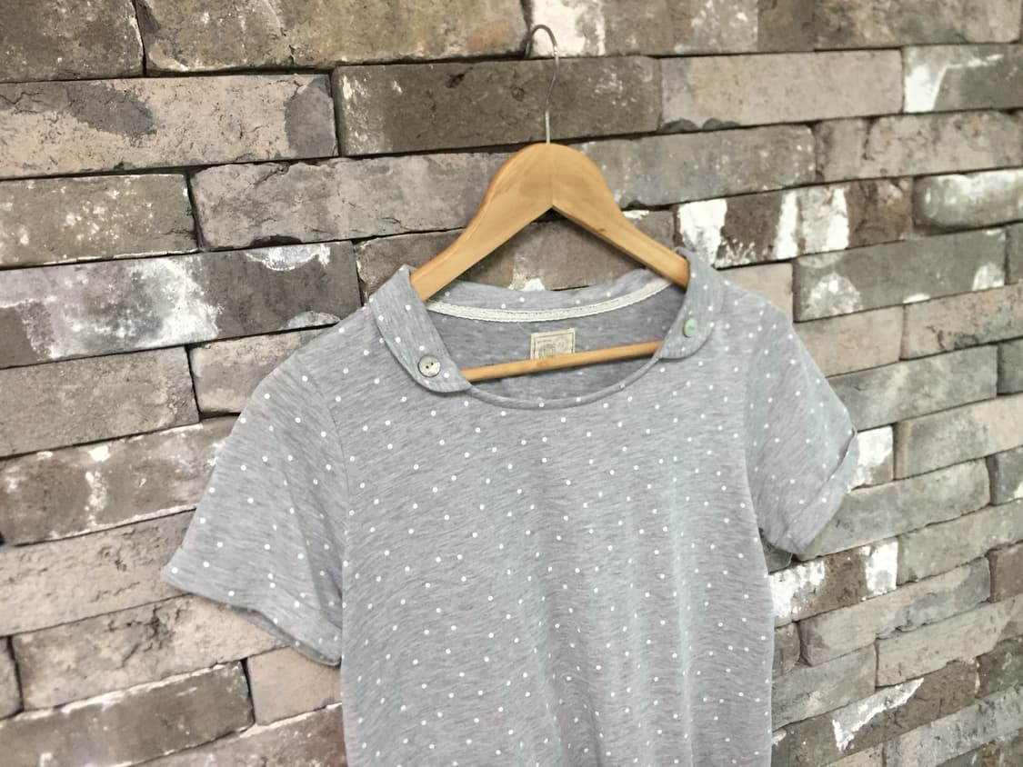 vintage dot button short T 상품이미지1