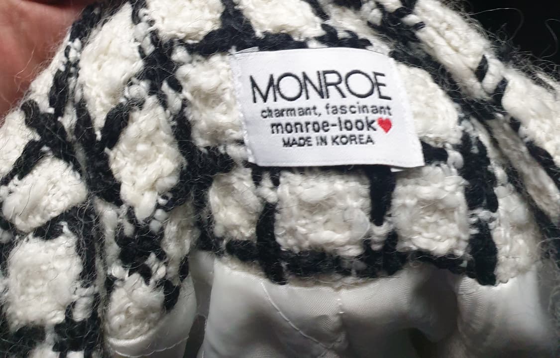 MONROE 안감퀄팅 트위드 자켓 횐검 (S) 상품이미지3