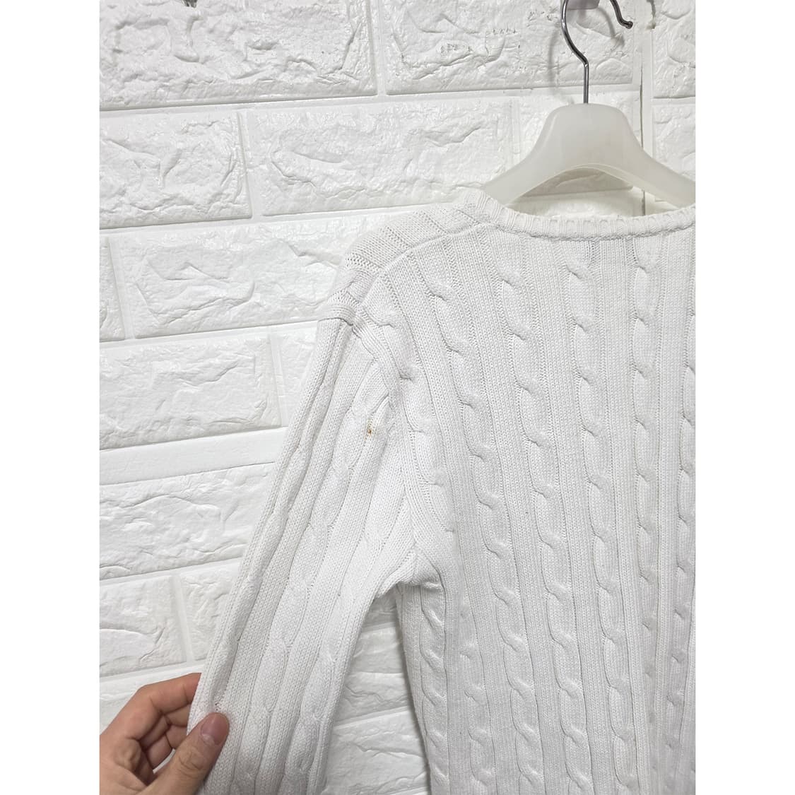 택포// 폴로랄프로렌 케이블 브이넥 니트 S-M 상품이미지3