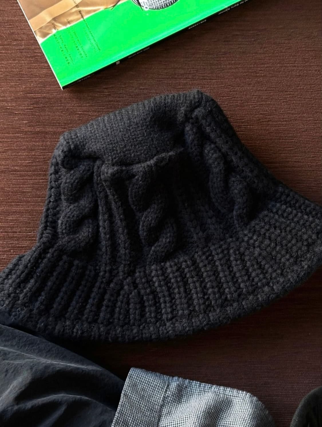 케이블 니트 버킷햇 상품이미지1