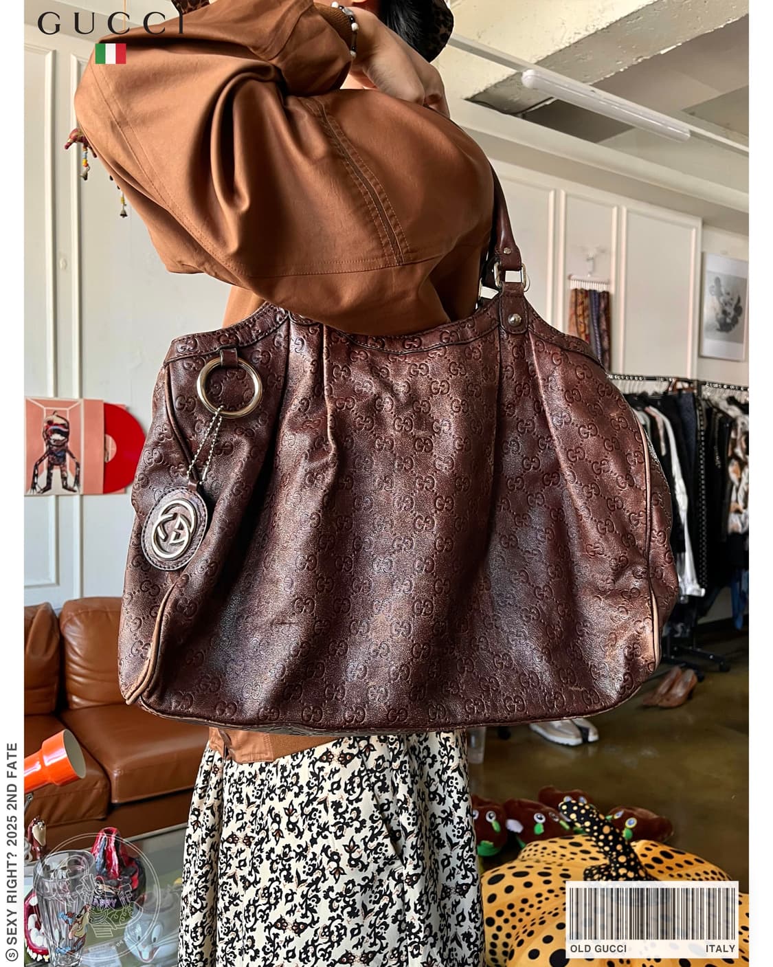 Old GUCCI Italy Shima Suki Leather Bag 상품이미지1