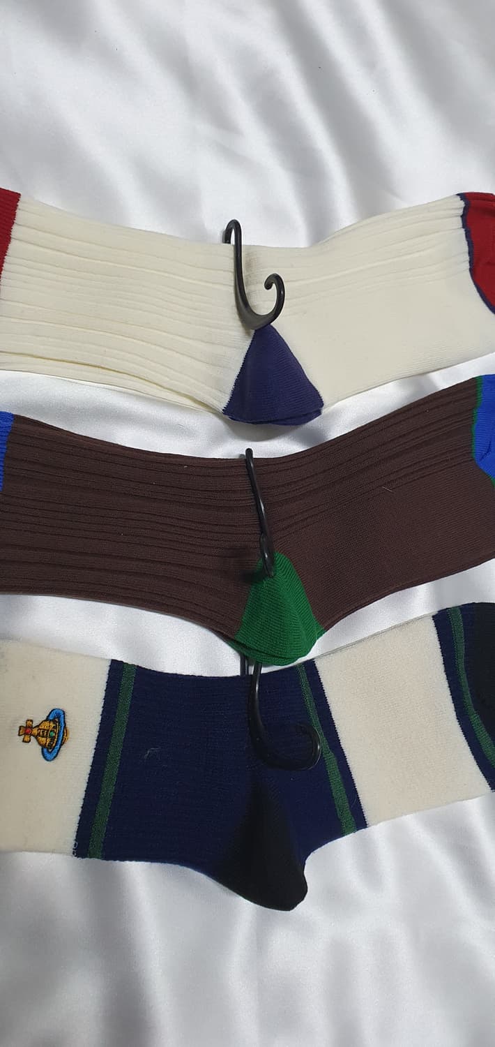 네이비 크림베이지 그린 블루 브라운 스트라이프 비비안웨스트우드 양말  상품이미지5