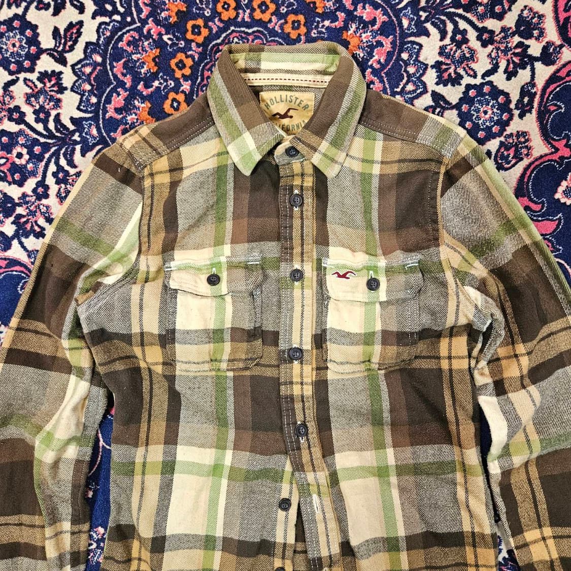 홀리스터 브라운 플란넬 체크 셔츠 상품이미지2