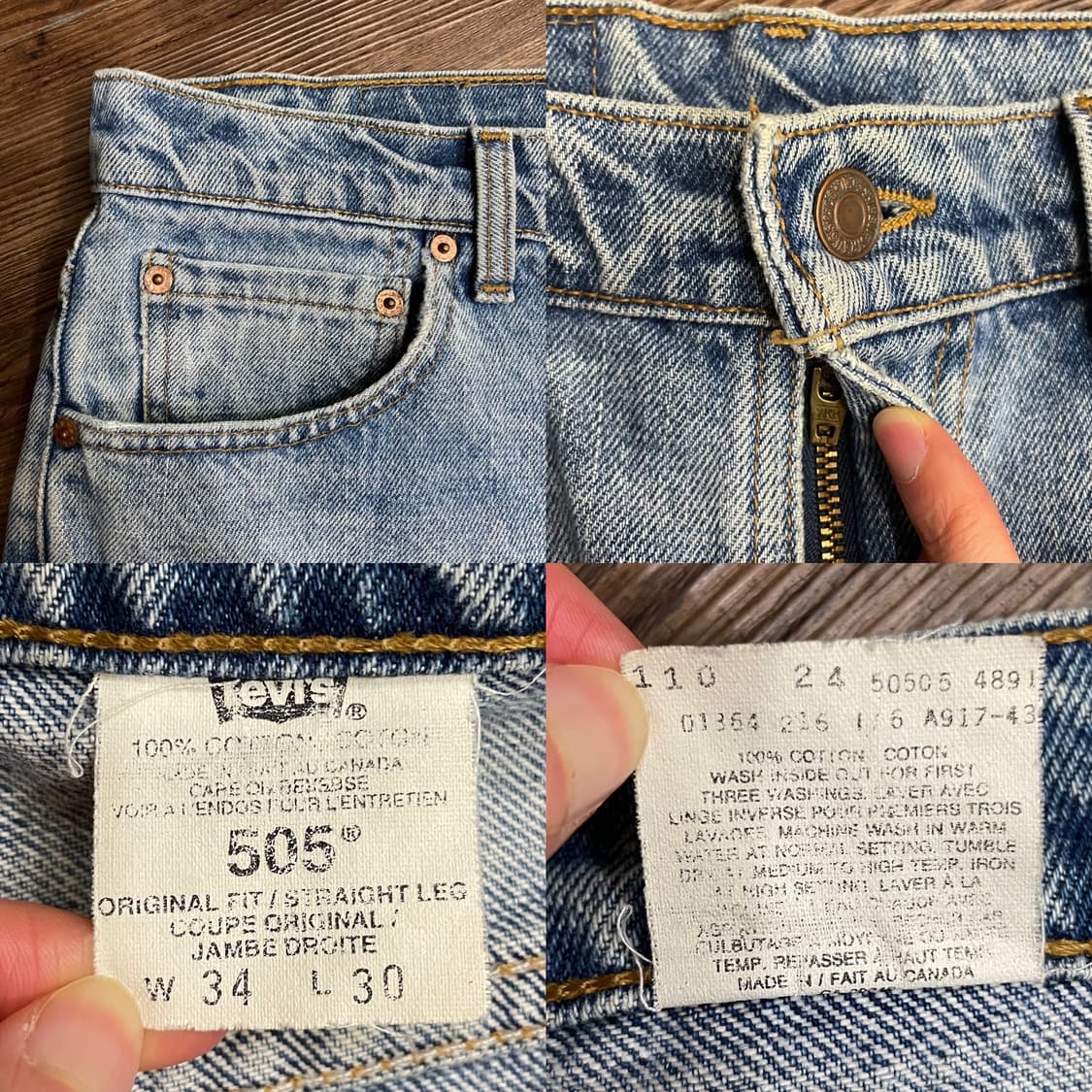 90년대 캐나다산 리바이스 505 데님 팬츠 상품이미지6